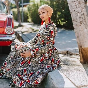African Print Maxi Dress